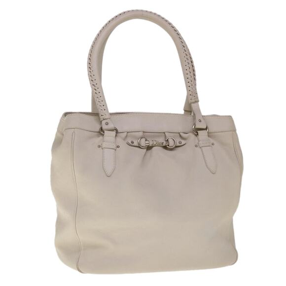 DIOR Tote Bag Leather White - Picture 1 of 12